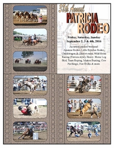 Advertising Patricia Rodeo Sept 2,3 & 4,  2016